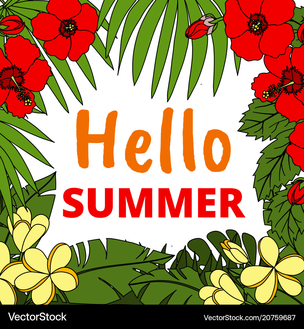 Hello summer Royalty Free Vector Image - VectorStock