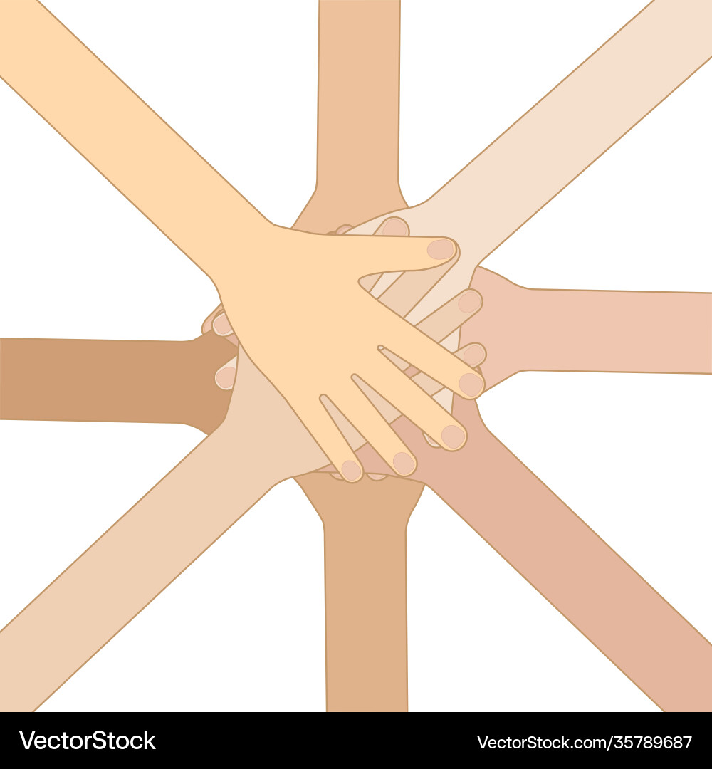 Palm hand on unity Palm hand on unity vector image