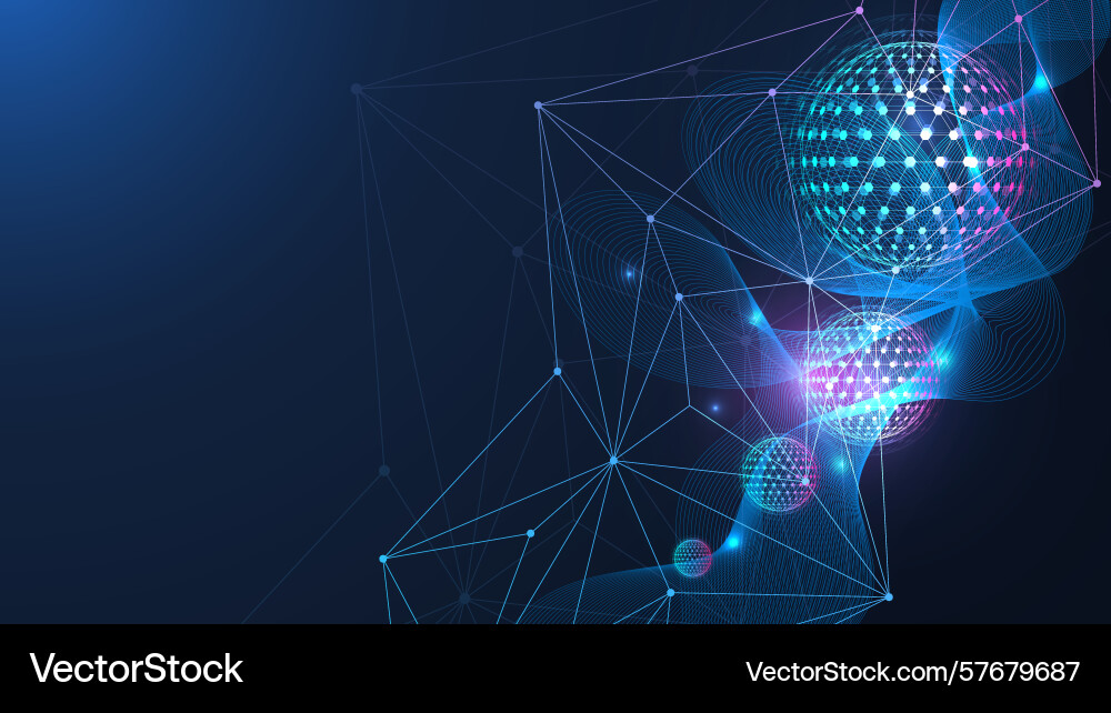 Quantum computing processing artificial Quantum computing processing artificial vector image