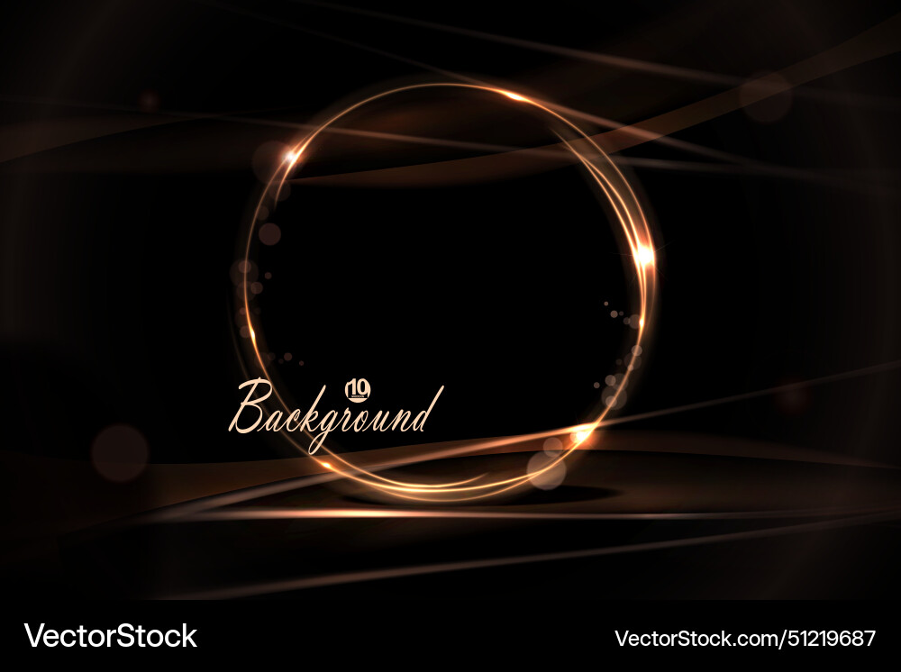 With abstract round frame in gold Vector Image