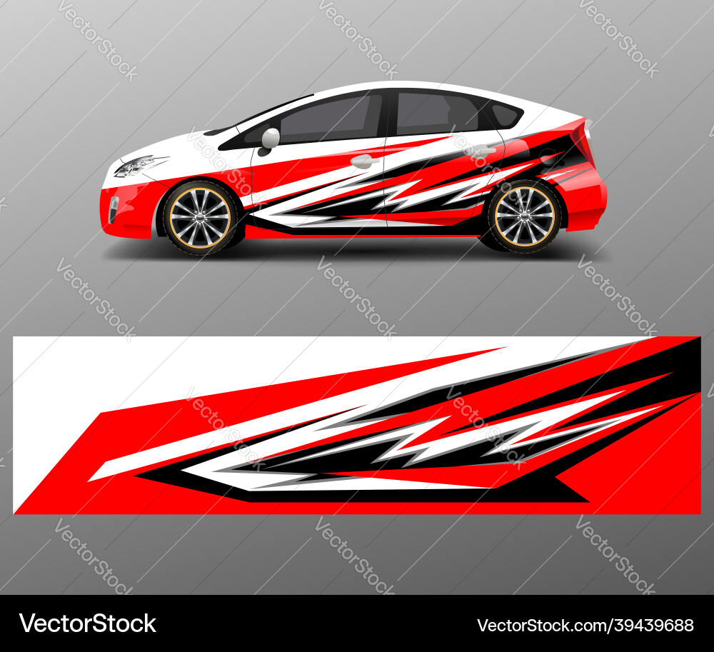 Abstract Racing Car Decal Vector Image