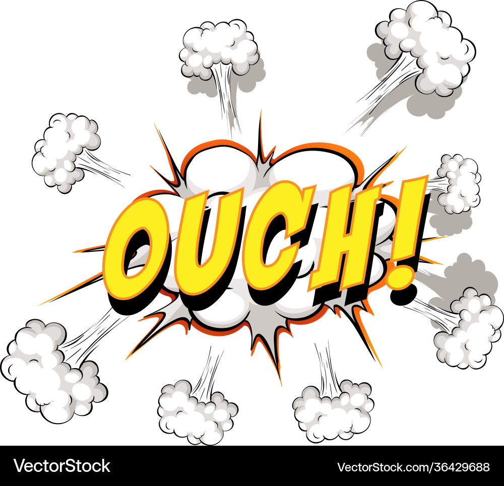 Comic speech bubble with ouch text vector image