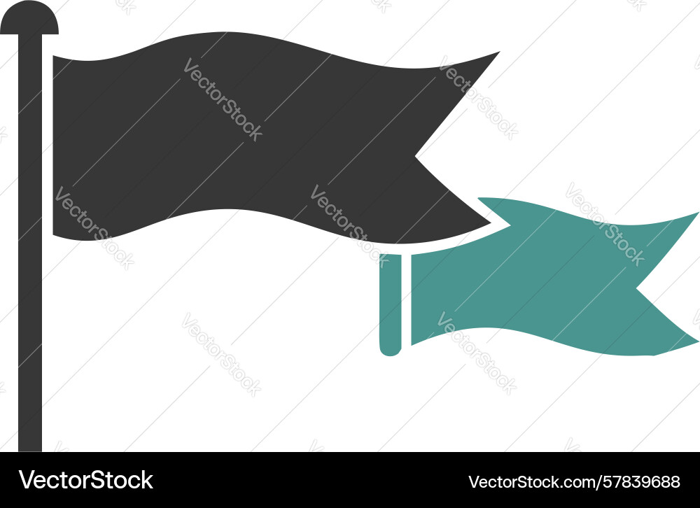 Dark waving flag on pole icon design generative ai Vector Image