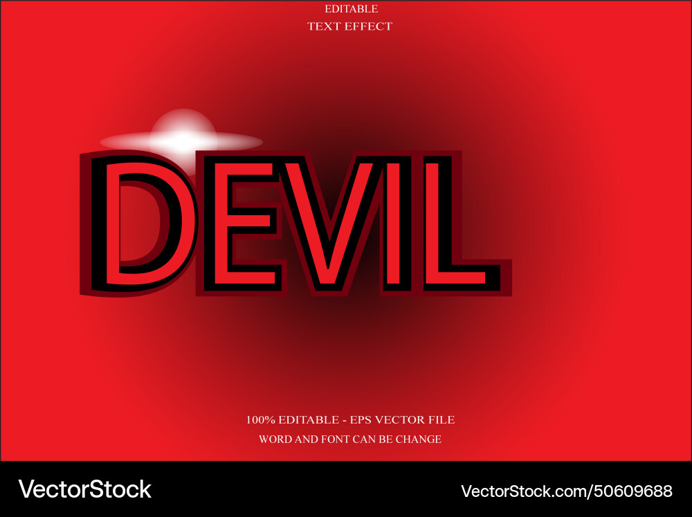 Devil editable text effect emboss Devil editable text effect emboss vector image