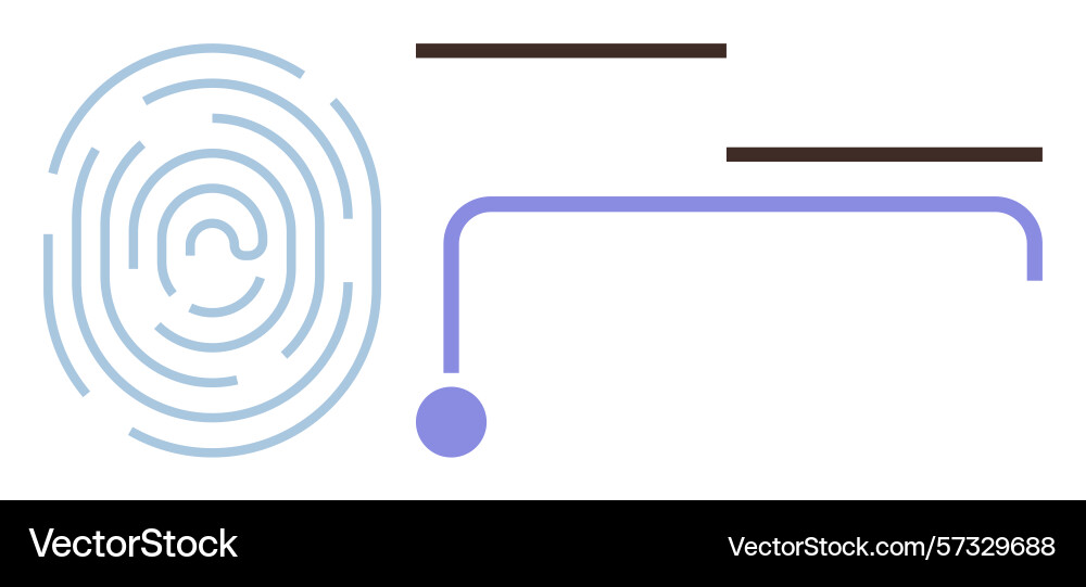Fingerprint with abstract lines representing vector image