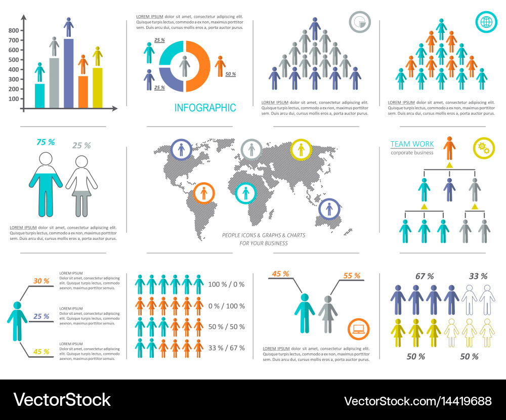Geschäftsdatendiagramme & Icons Vektorbild