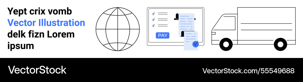 Global logistics with secure payment processes Global logistics with secure payment processes vector image