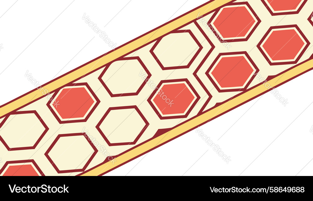 Hexagonal geometric pattern with diagonal strip Vector Image
