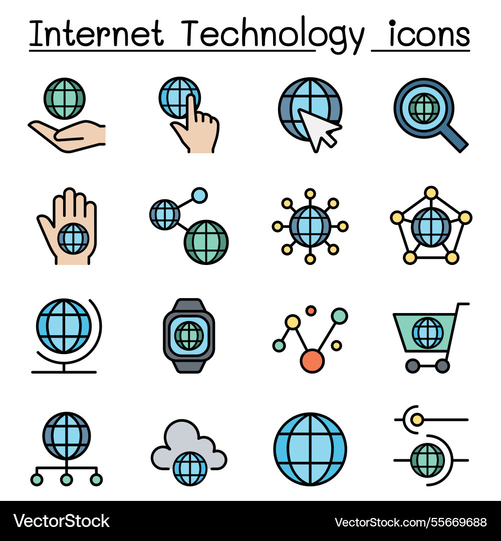 Internet technology and data communication icon Internet technology and data communication icon vector image