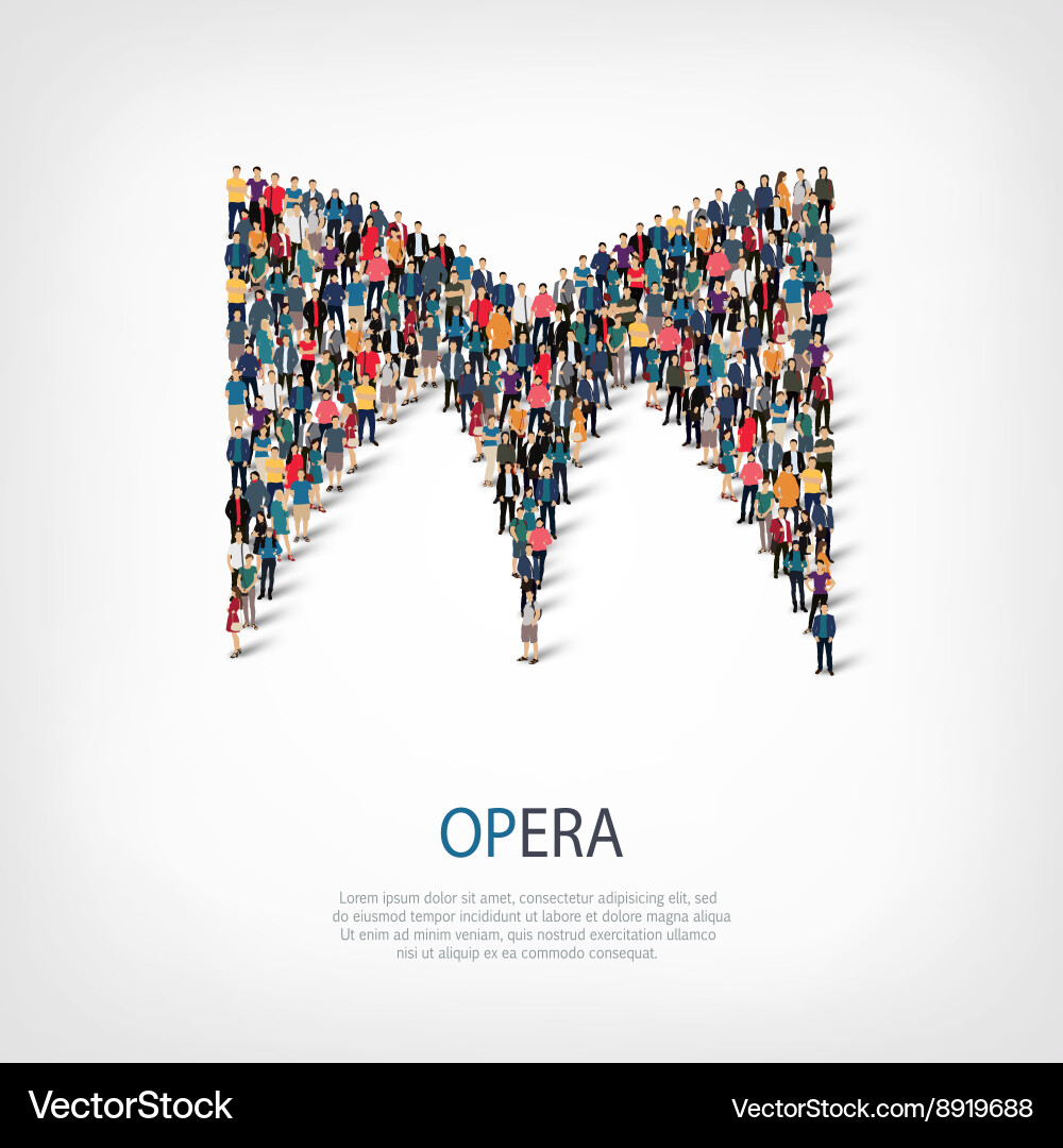 Opera people sign 3d Royalty Free Vector Image