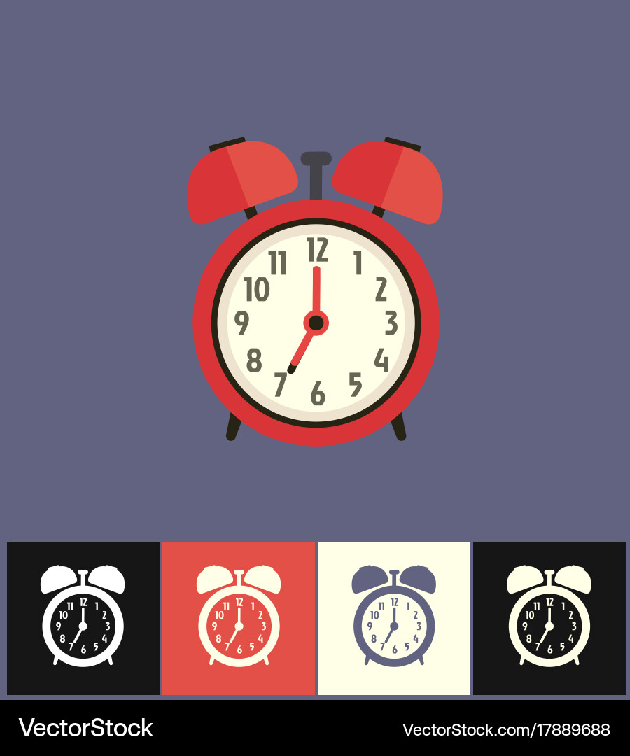 Red Analog Clock Icon vector image