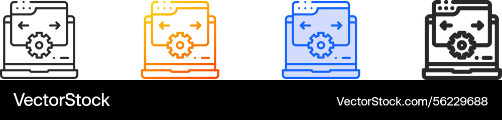 Setting iconthin linear gradient blue stroke Setting iconthin linear gradient blue stroke Vector Image