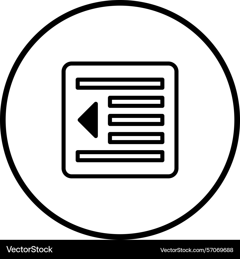 Text alignment icon with arrow design vector image