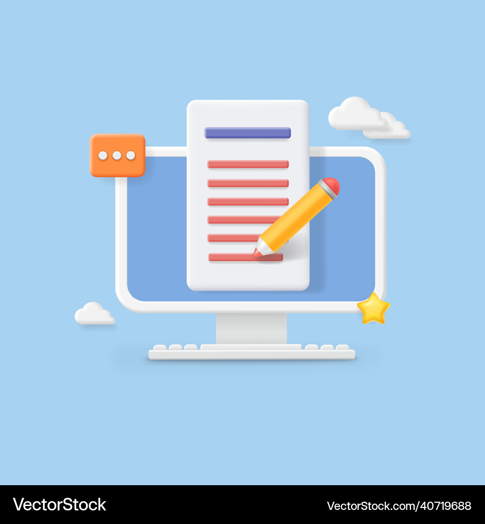 Writing text content file editing Vector Image