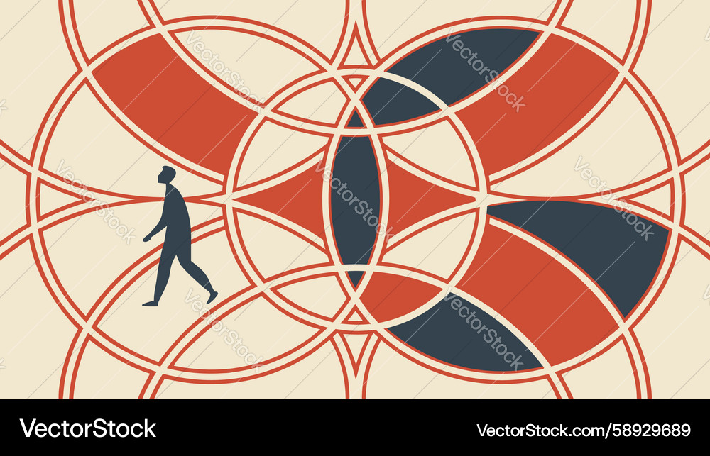 Abstract geometric interlocking circles pattern Vector Image