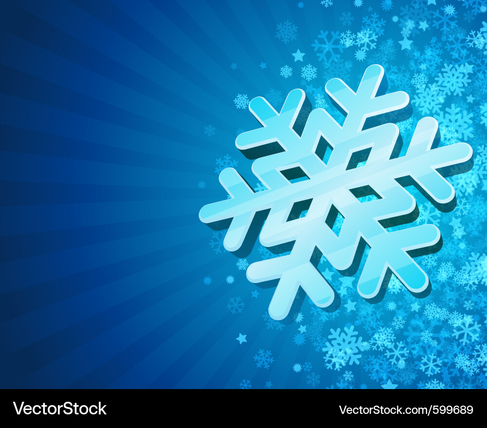 Blue 3D Snowflake Background Vector Image