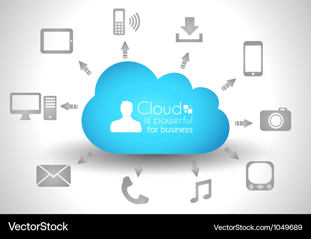 Cloud Computing Background with Icons vector image