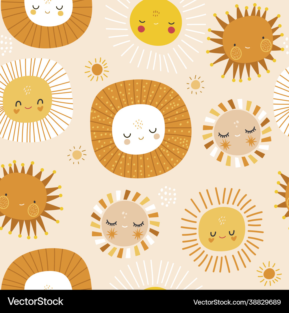 Funny Sun Patterns vector image
