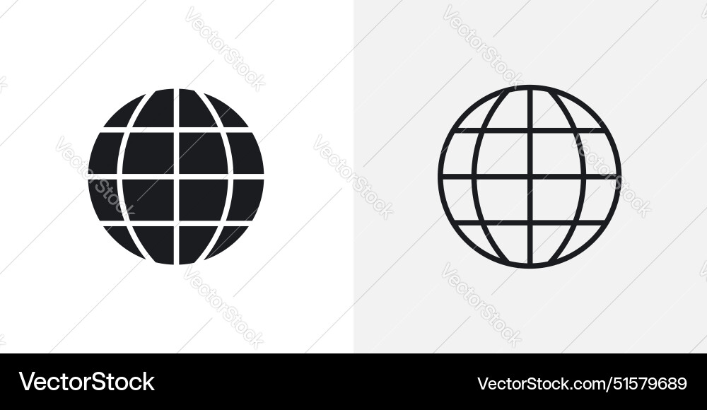 Globe icon set Royalty Free Vector Image - VectorStock