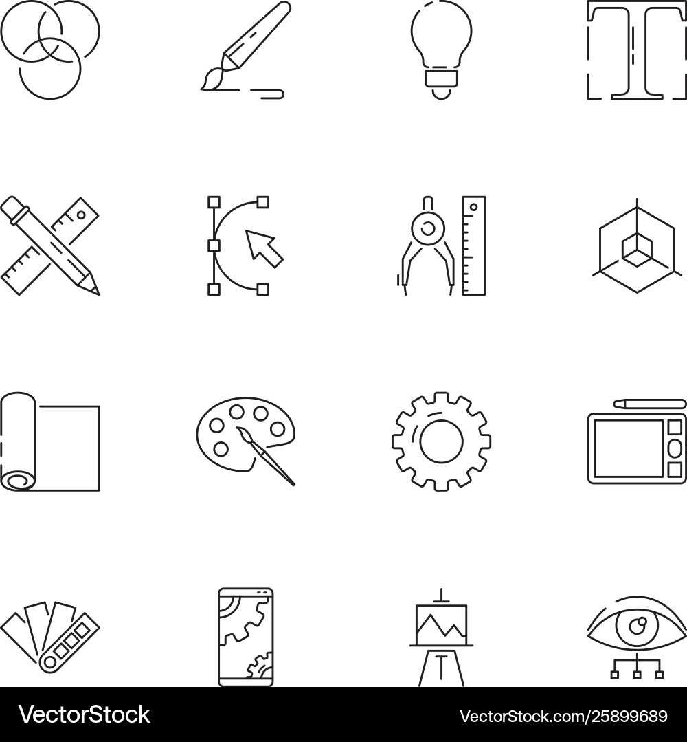 Graphic tools icons web design programming Graphic tools icons web design programming vector image
