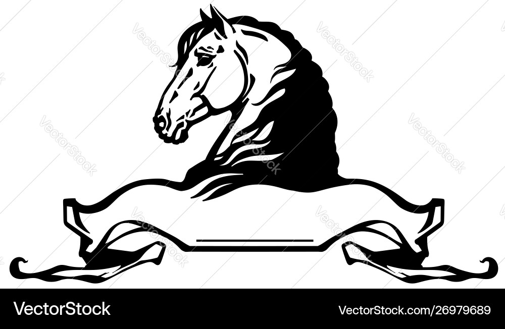 Heads horses in profile Vector Image