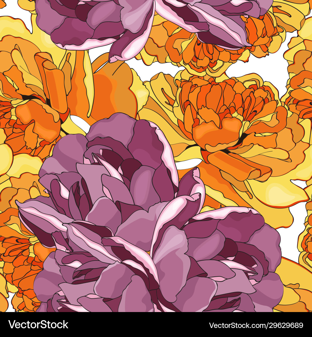 Image a yellow tulip and many kind flowers Image a yellow tulip and many kind flowers vector image
