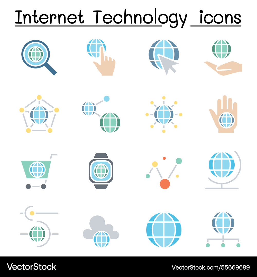 Internet technology and data communication icon Internet technology and data communication icon vector image