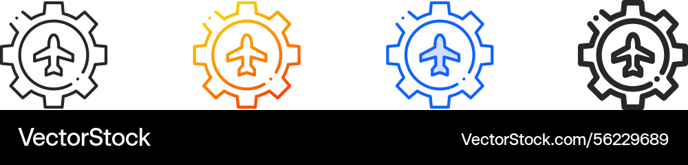 Setting iconthin linear gradient blue stroke Setting iconthin linear gradient blue stroke Vector Image