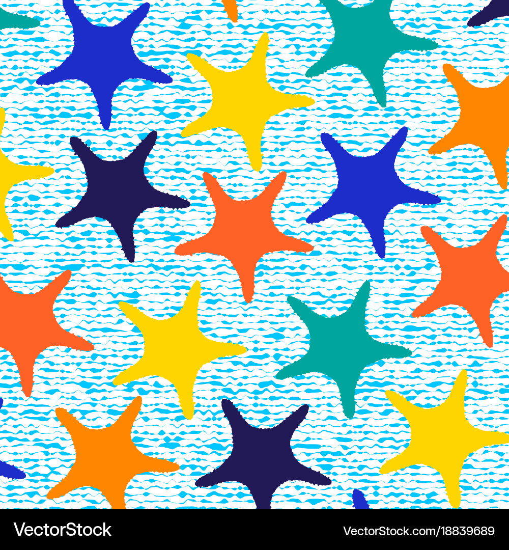 Starfish Pattern with Stripes Royalty Free Vector Image