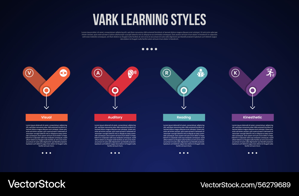 Vark learning style infographic template Vector Image