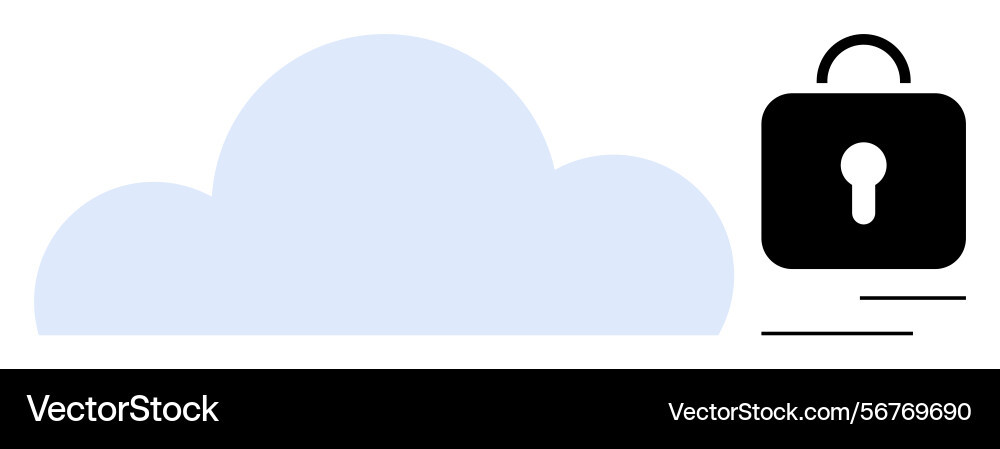 Cloud and padlock representing secure data storage Cloud and padlock representing secure data storage vector image
