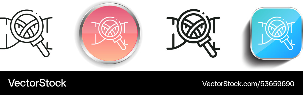 Dna icon thin linear regular and button style vector image