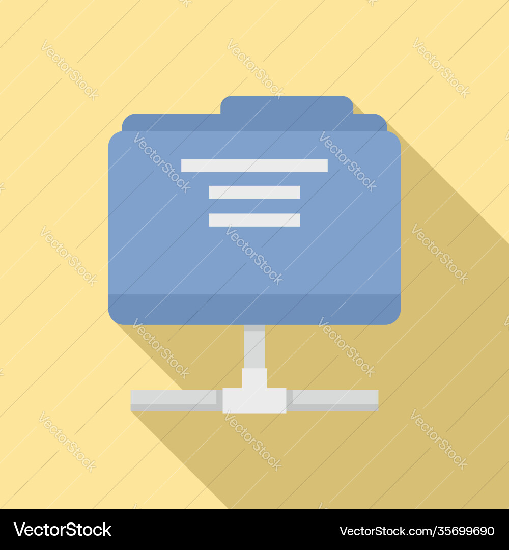 Estimator shared folder icon flat style Estimator shared folder icon flat style vector image
