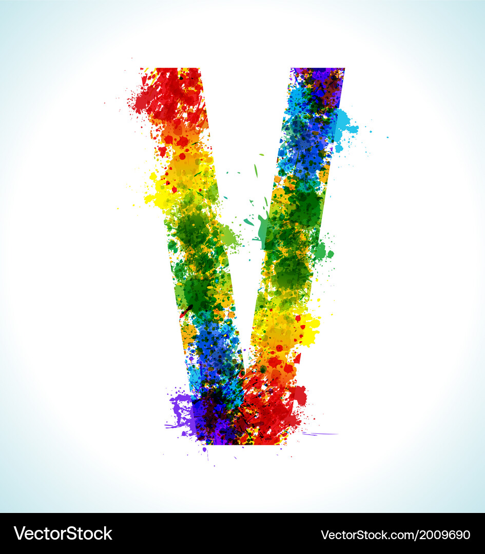 Gradient splashes font Vector Image