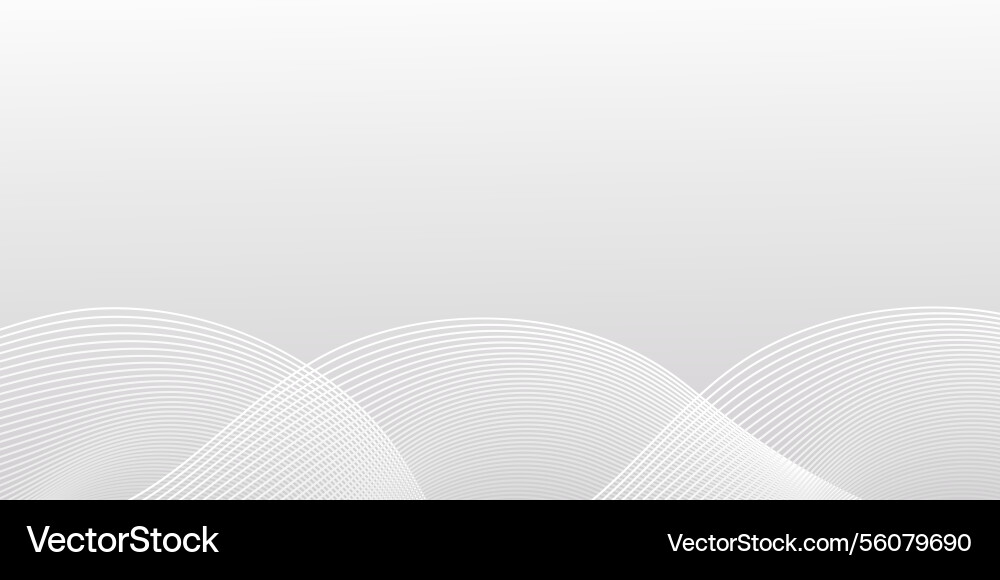 Grey gradient background with line waves minimal Vector Image