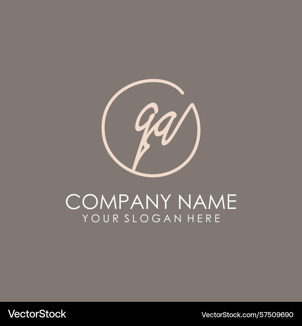 Handwritten qa signature logo collection Handwritten qa signature logo collection Vector Image