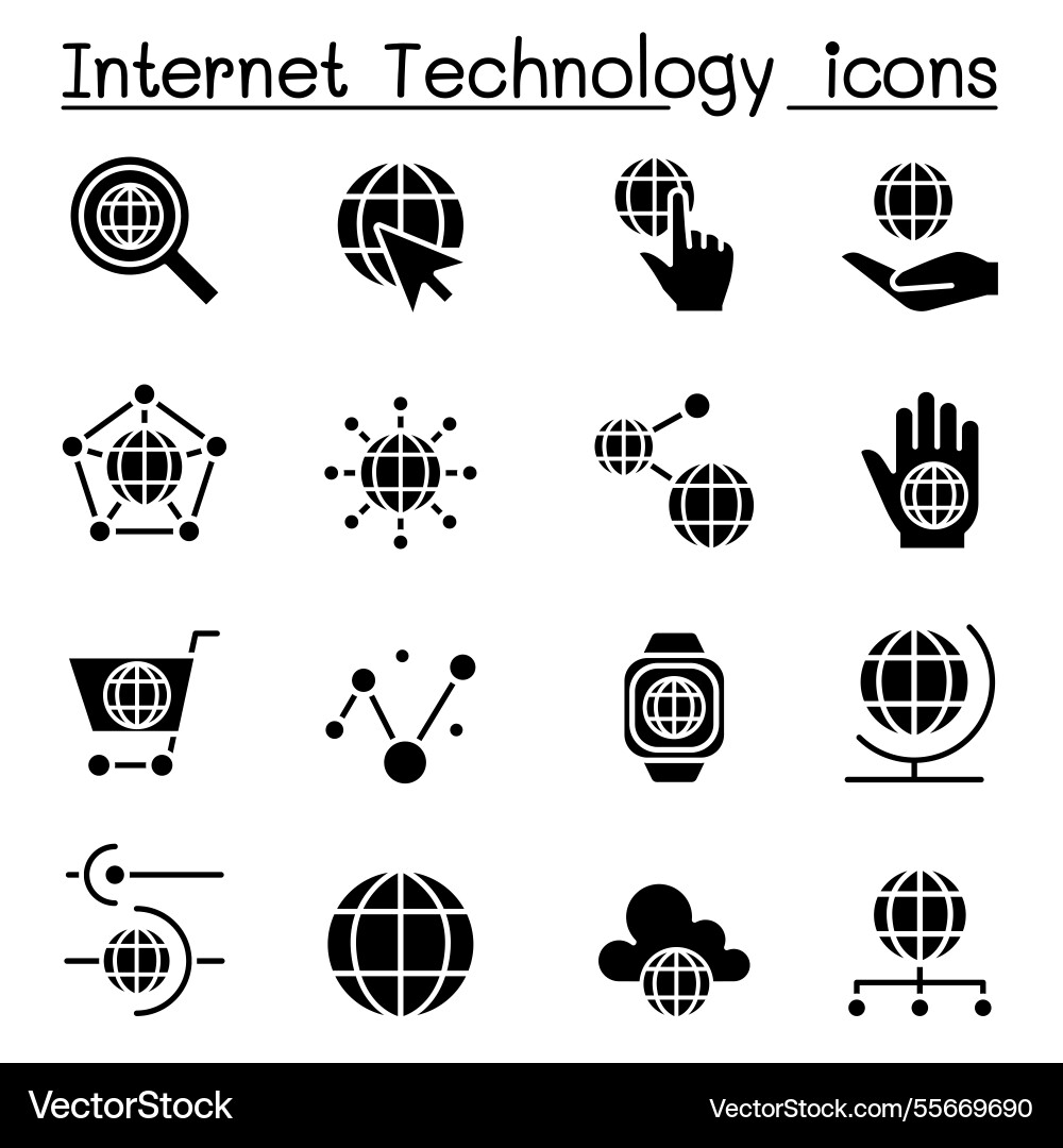 Internet technology and data communication icon Internet technology and data communication icon vector image