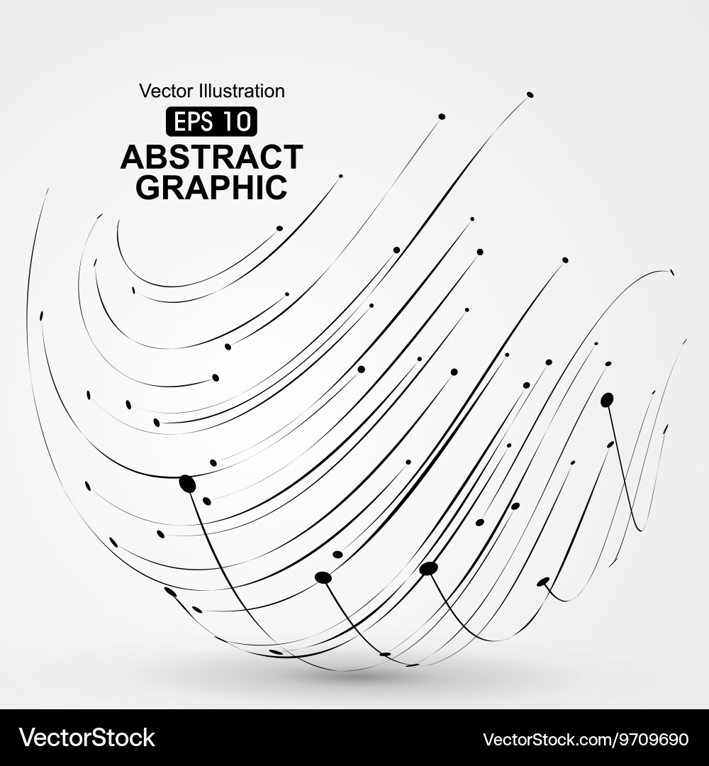 Points and curves of spiral abstract graphics vector image
