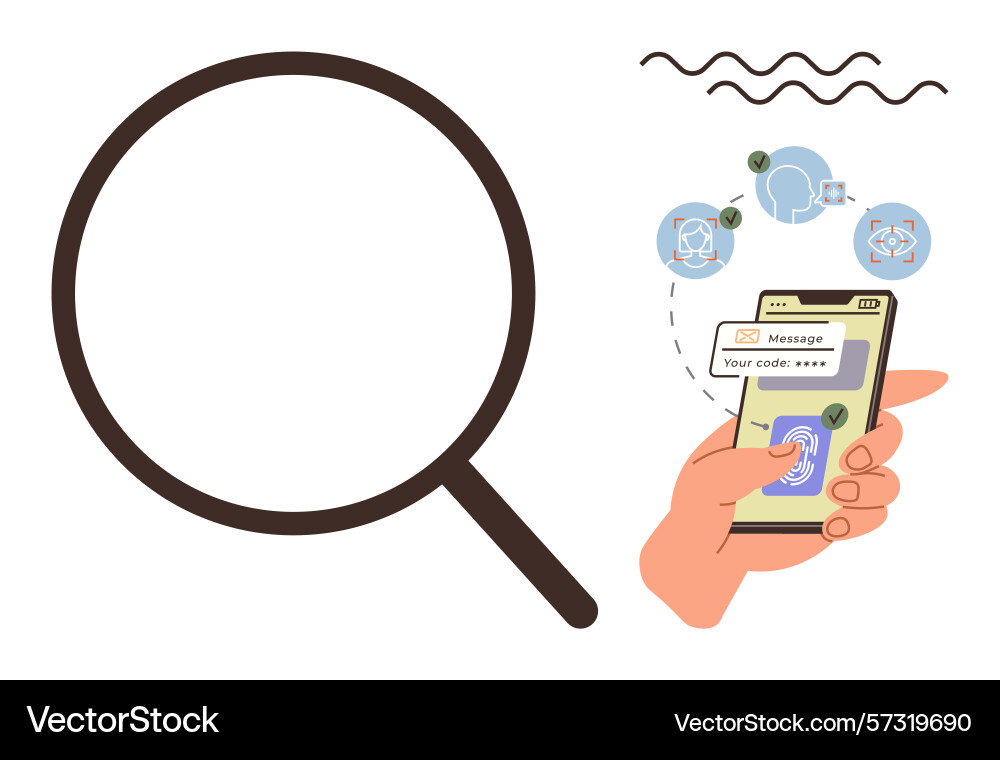 Secured mobile authentication process Secured mobile authentication process vector image