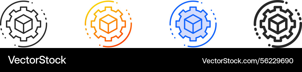 Setting iconthin linear gradient blue stroke Setting iconthin linear gradient blue stroke vector image