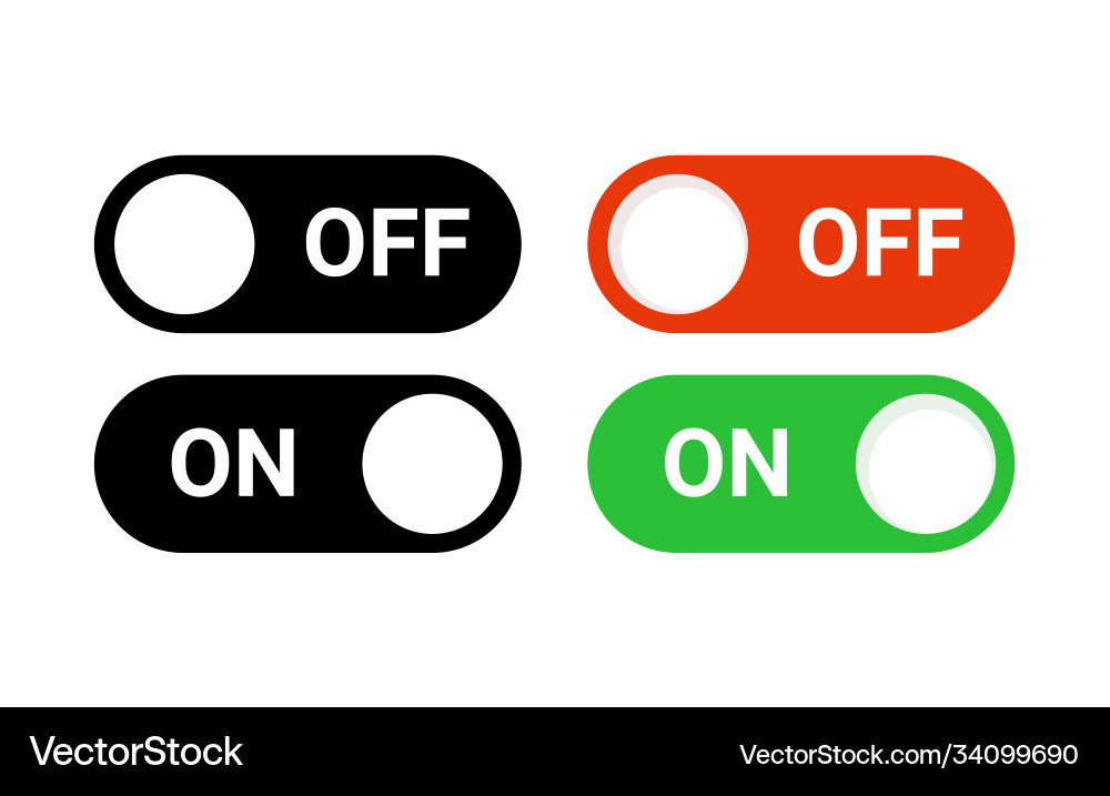 Switch off on button toggle digital turn icon Switch off on button toggle digital turn icon vector image