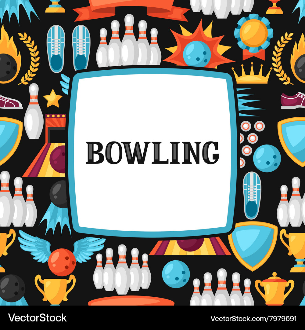 Background with bowling items image Vector Image