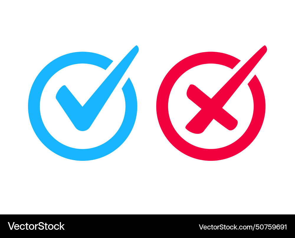 Checkmark quality confirmation rejection simple Checkmark quality confirmation rejection simple vector image