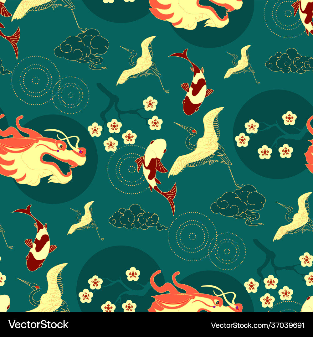 Chinese seamless pattern in traditional asian Chinese seamless pattern in traditional asian vector image