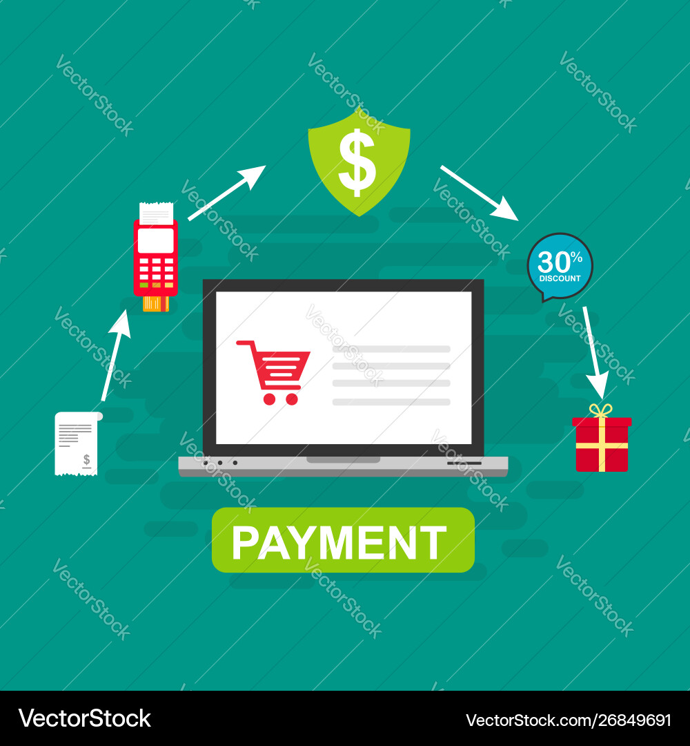 Concept online and mobile payments for web page Concept online and mobile payments for web page vector image