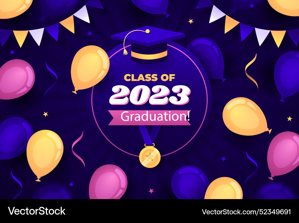Gradient class of 2023 background vector image