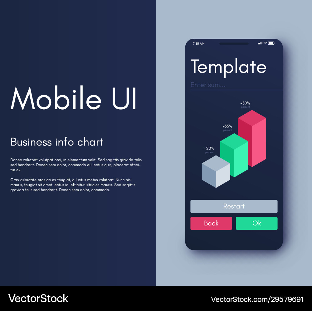 Mobile application interface ui design Mobile application interface ui design Vector Image