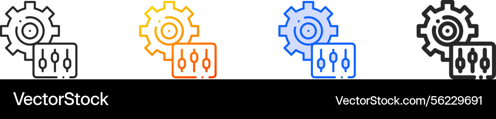 Setting iconthin linear gradient blue stroke Vector Image