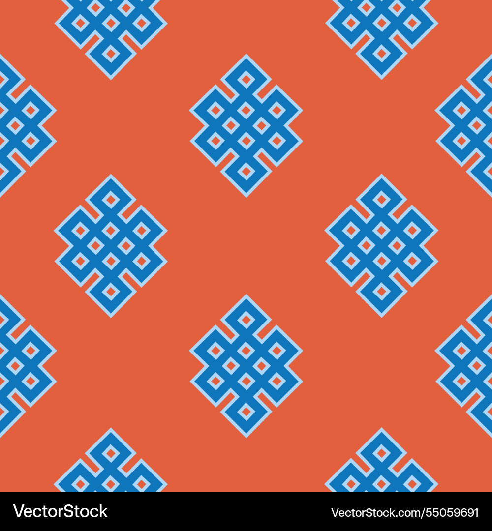 Shrivatsa endless knot seamless pattern Shrivatsa endless knot seamless pattern vector image