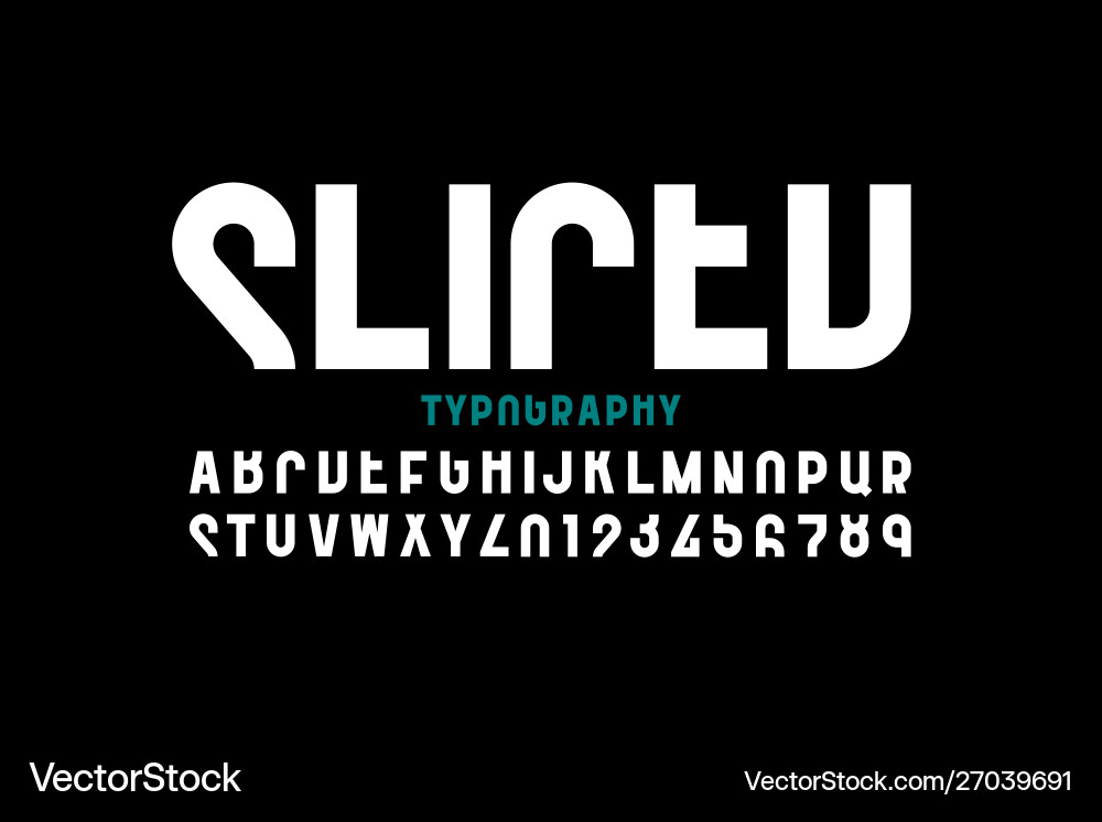Sliced Letter Font Vector Image